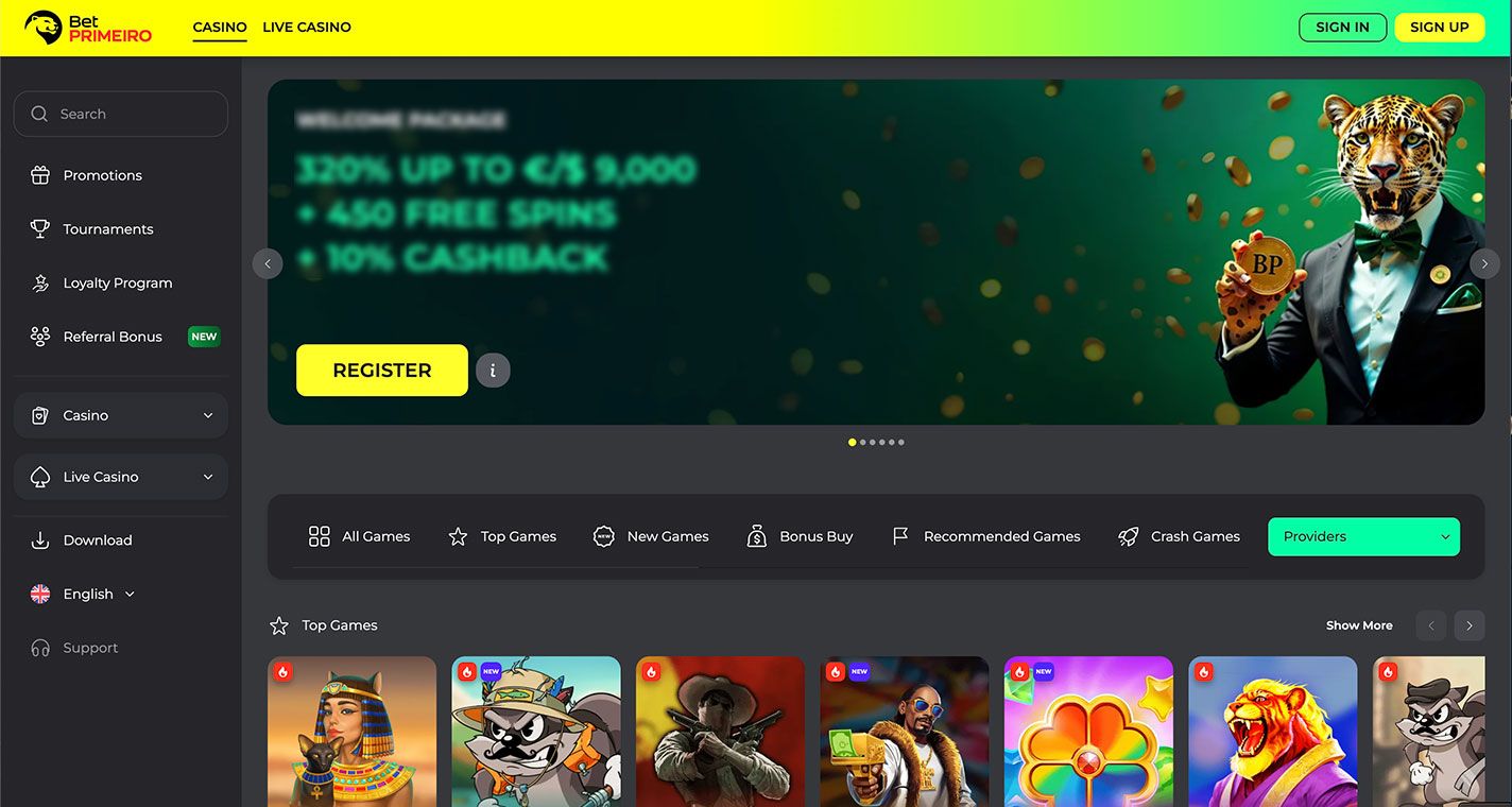 BetPRIMEIRO Casino Screenshot