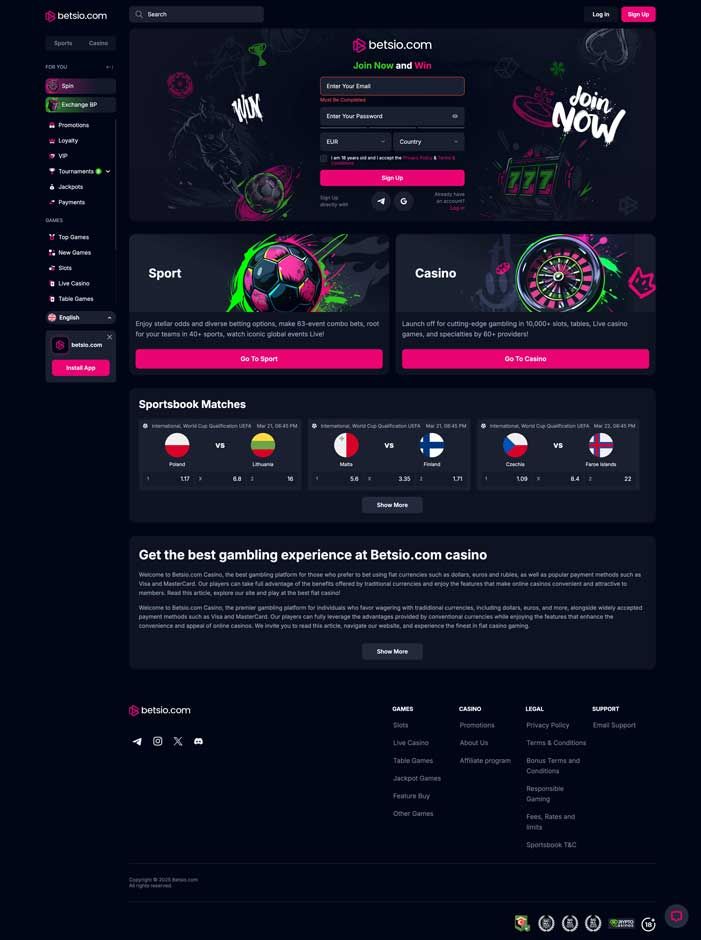 Betsio Casino Screenshot