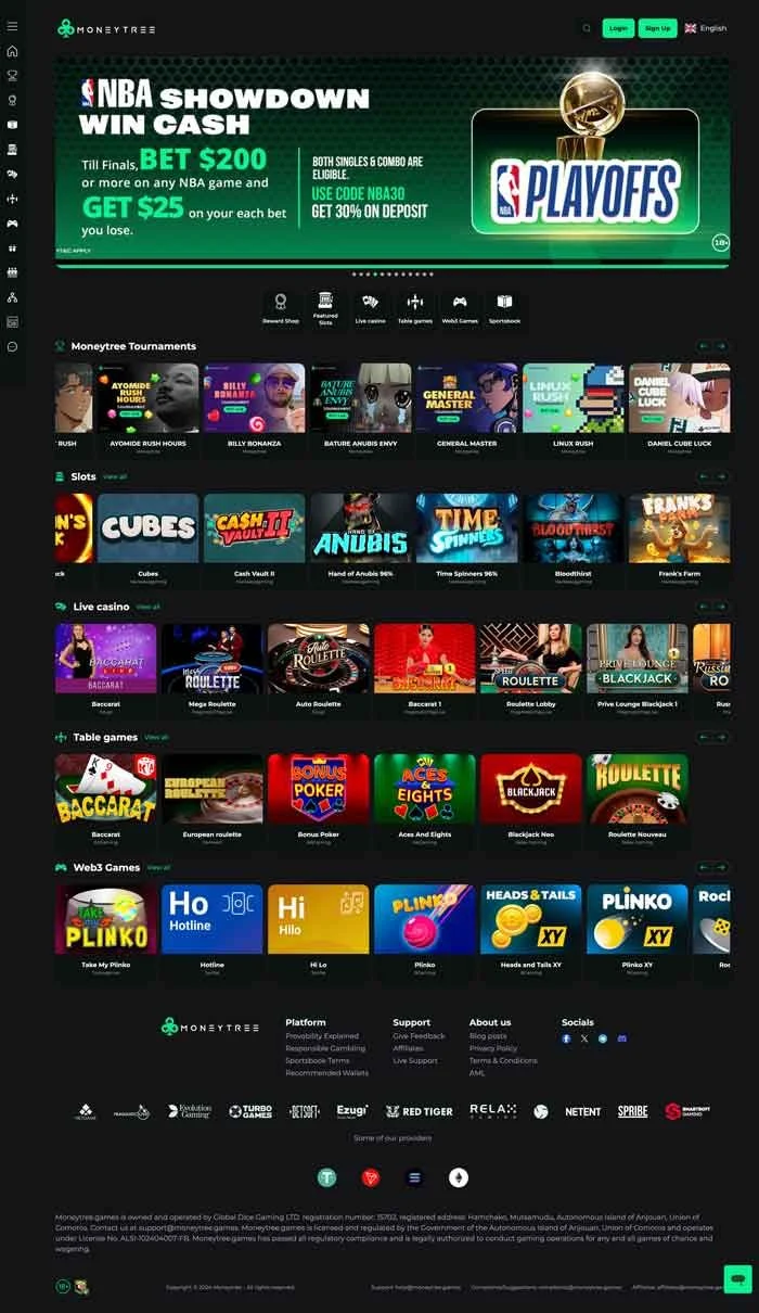 Moneytree Casino Screenshot