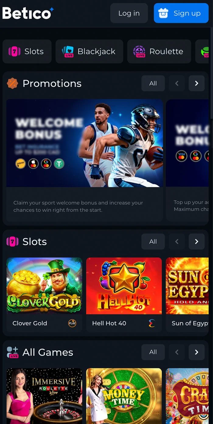 Captura de pantalla de Betico Casino
