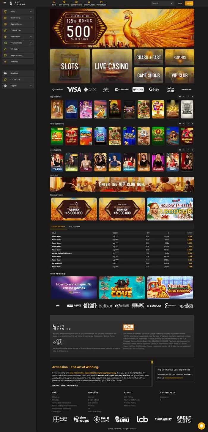 Captura de pantalla de ArtCasino