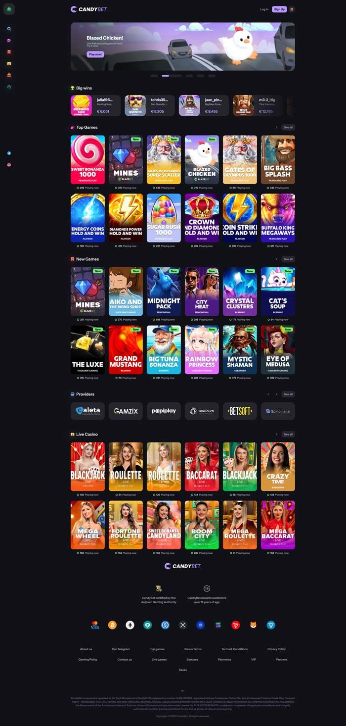 Captura de pantalla de CandyBet Casino