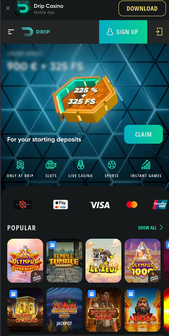 Captura de pantalla de Certified Drip Casino