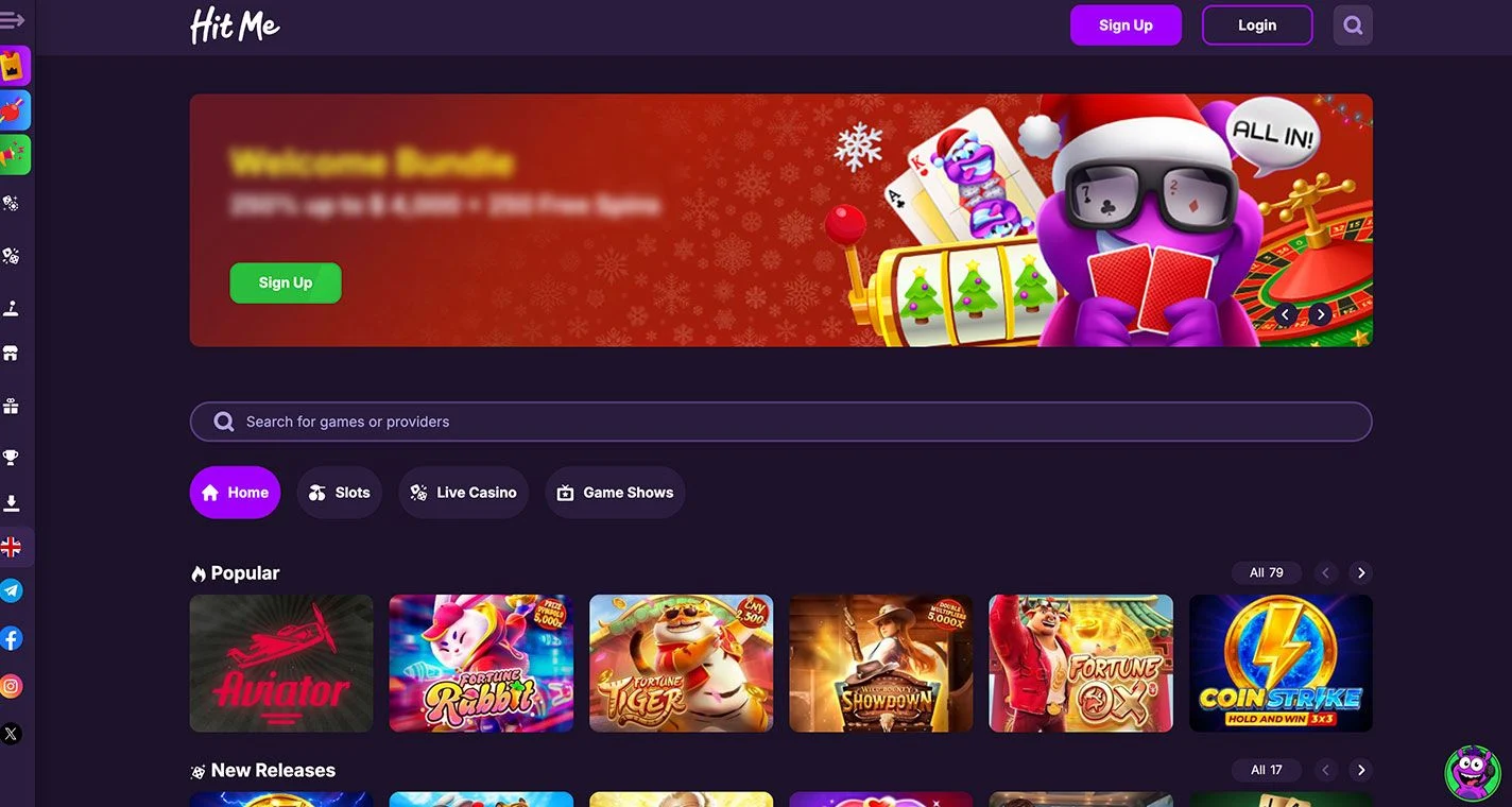 Captura de pantalla de Hit Me Casino