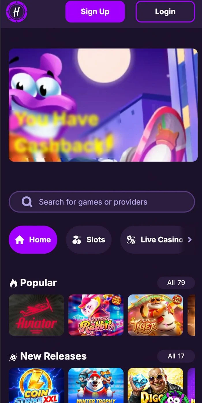 Captura de pantalla de Hit Me Casino