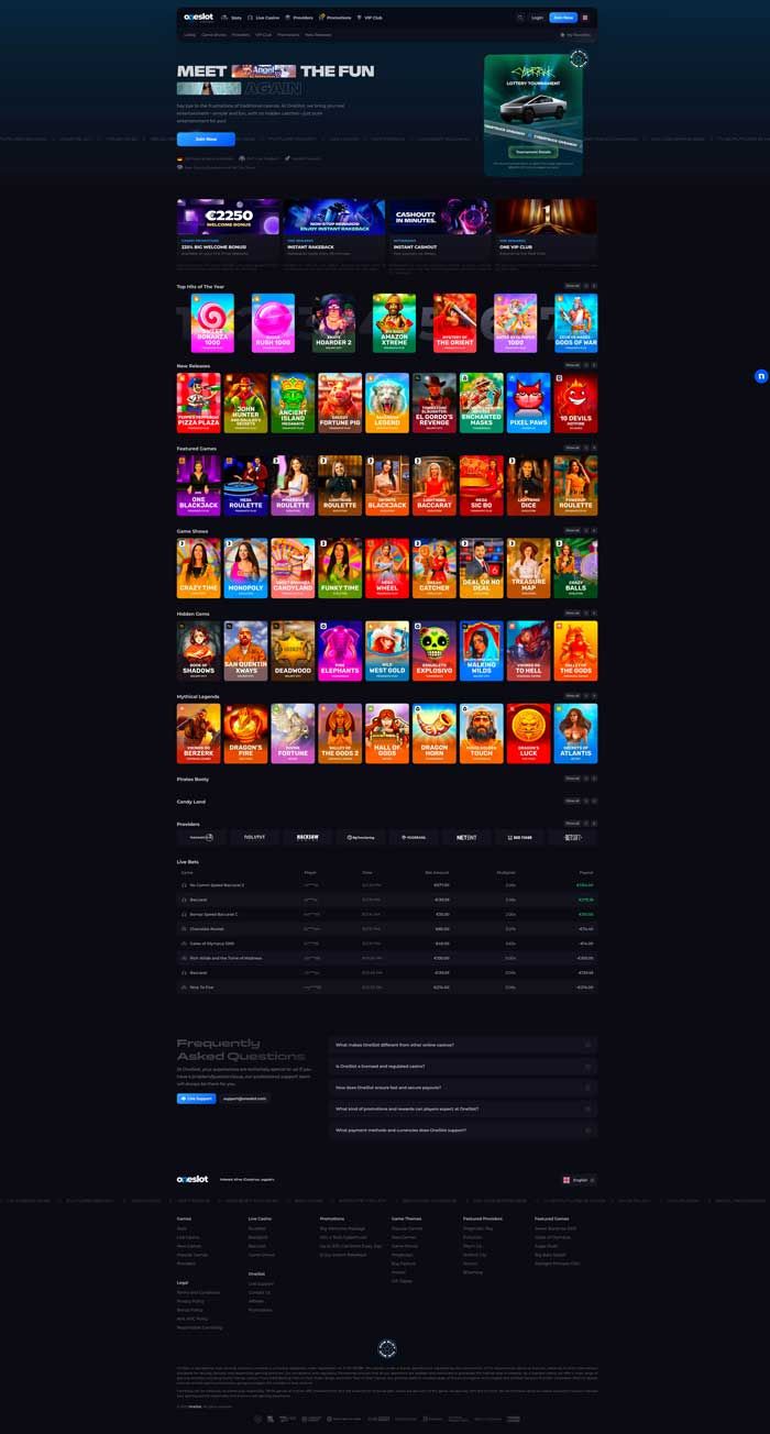 Captura de pantalla de OneSlot Casino