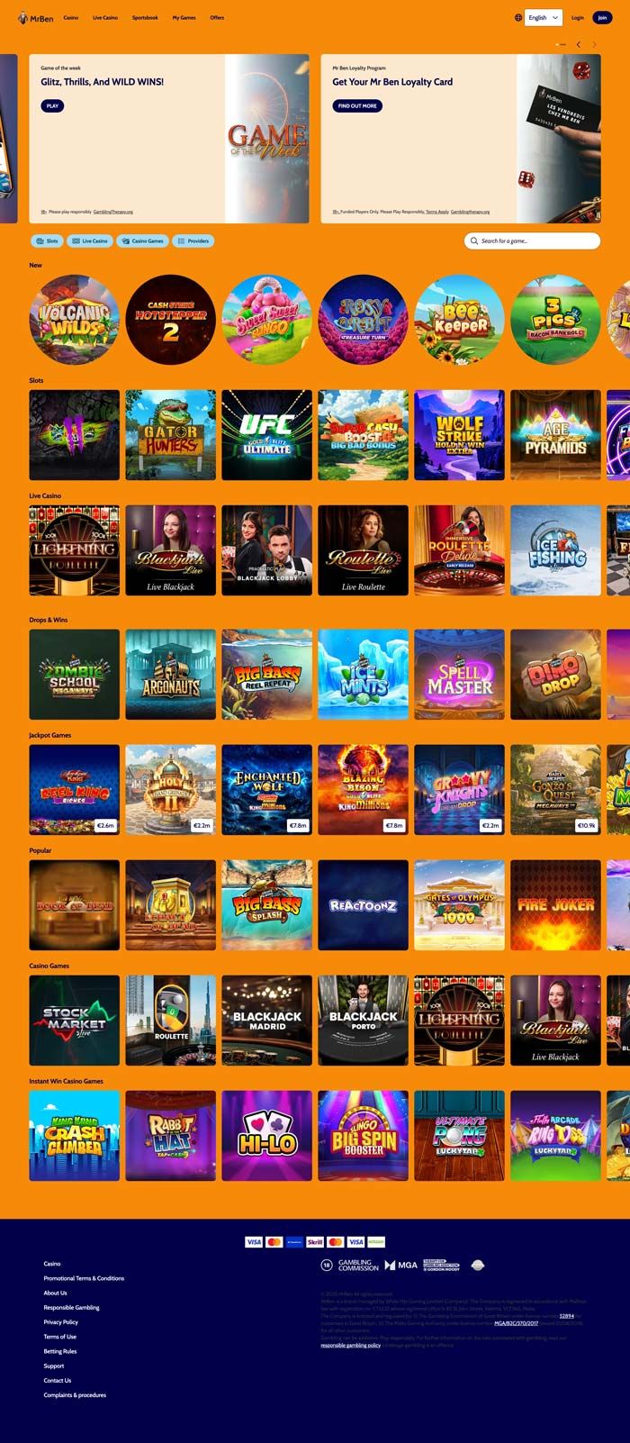 Captura de pantalla de MrBen Casino