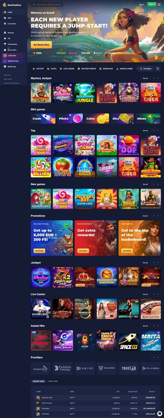 Captura de pantalla de Joo Casino