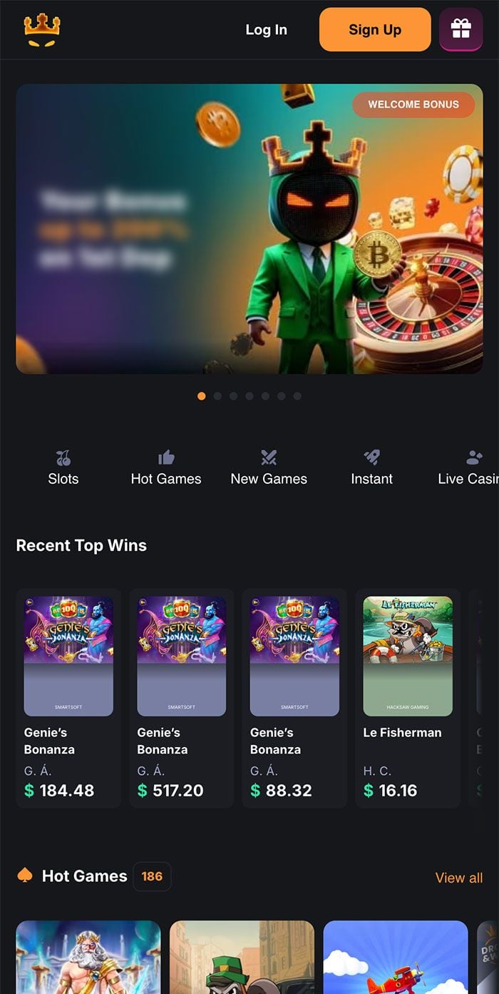 Captura de pantalla de MineBit Casino