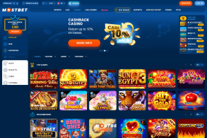 Captura de pantalla de Mostbet Casino