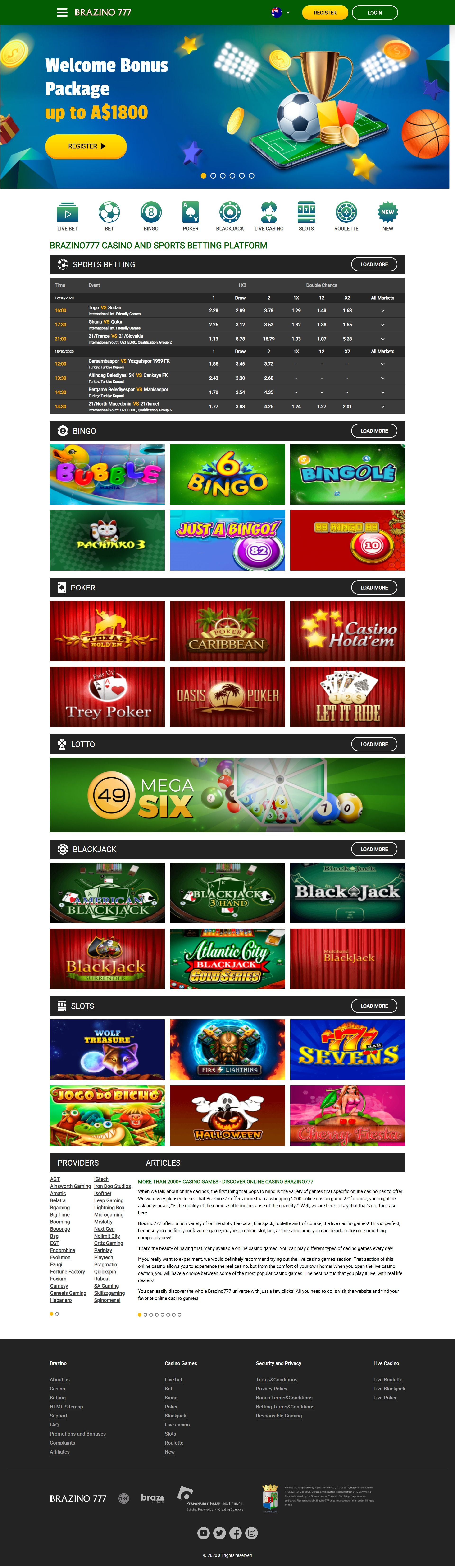 Captura de pantalla de Brazino777 Casino