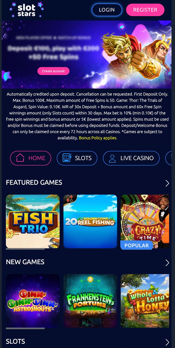Captura de pantalla de Slotstars Casino