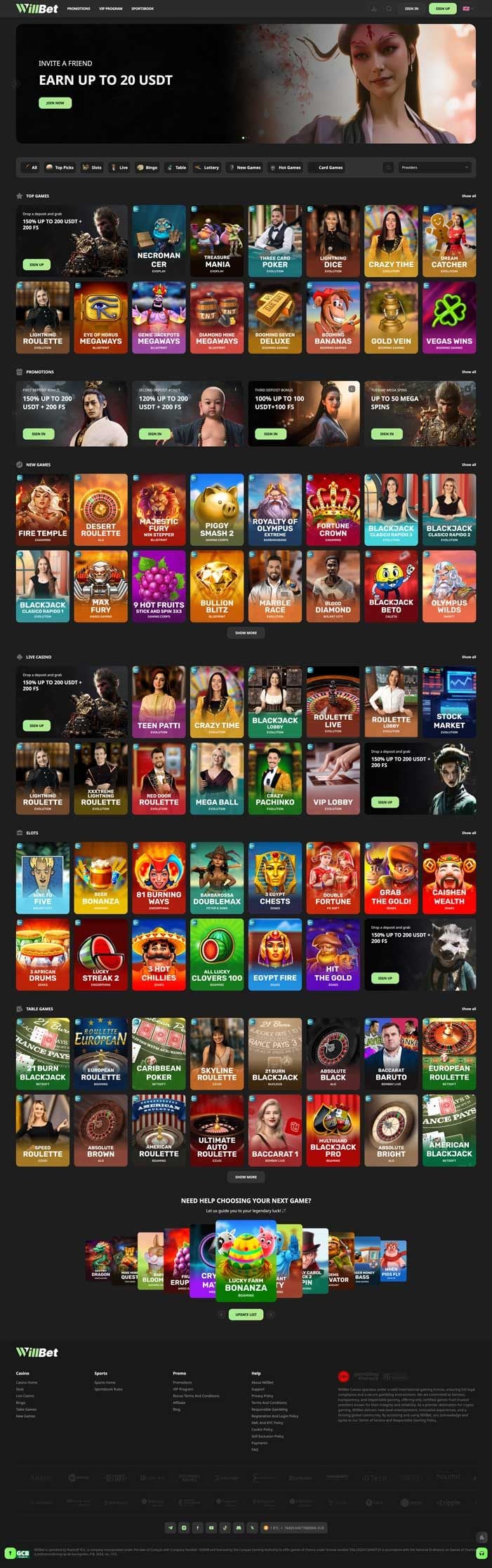 Captura de pantalla de WillBet Casino