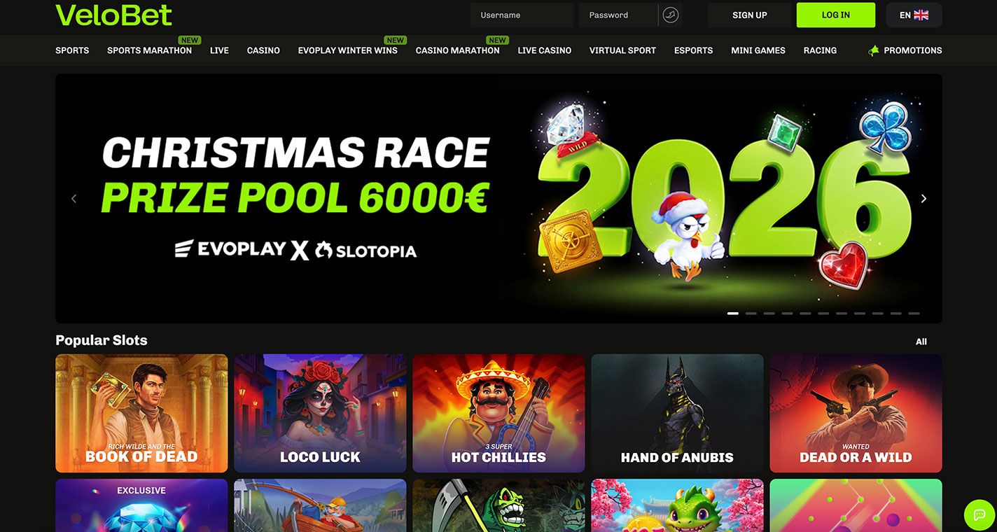 Captura de pantalla de Velobet Casino