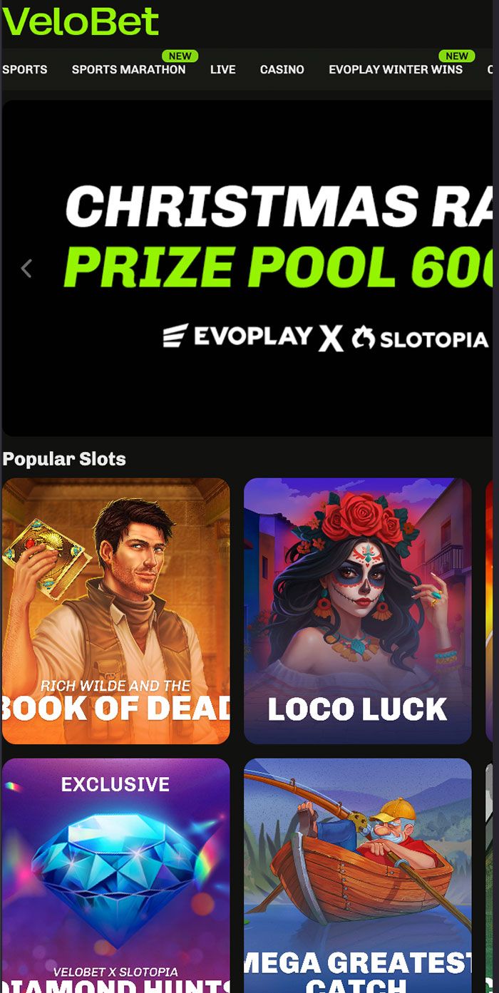 Captura de pantalla de Velobet Casino
