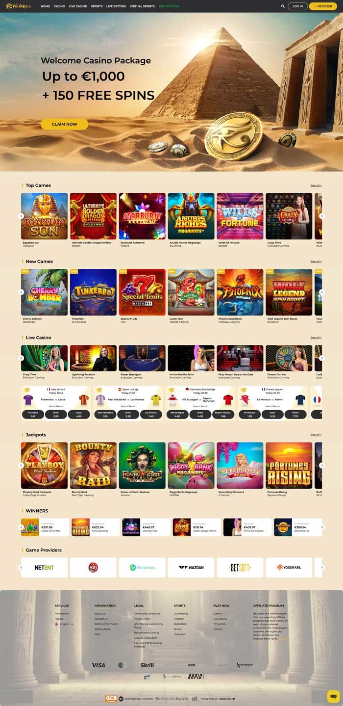 Captura de pantalla de WinMega Casino