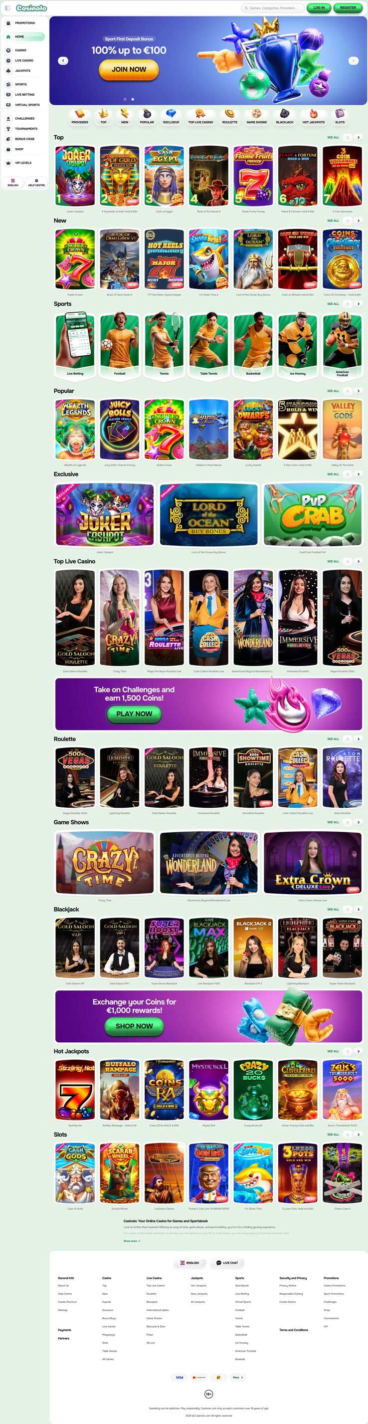 Zrzut ekranu Casinolo Casino
