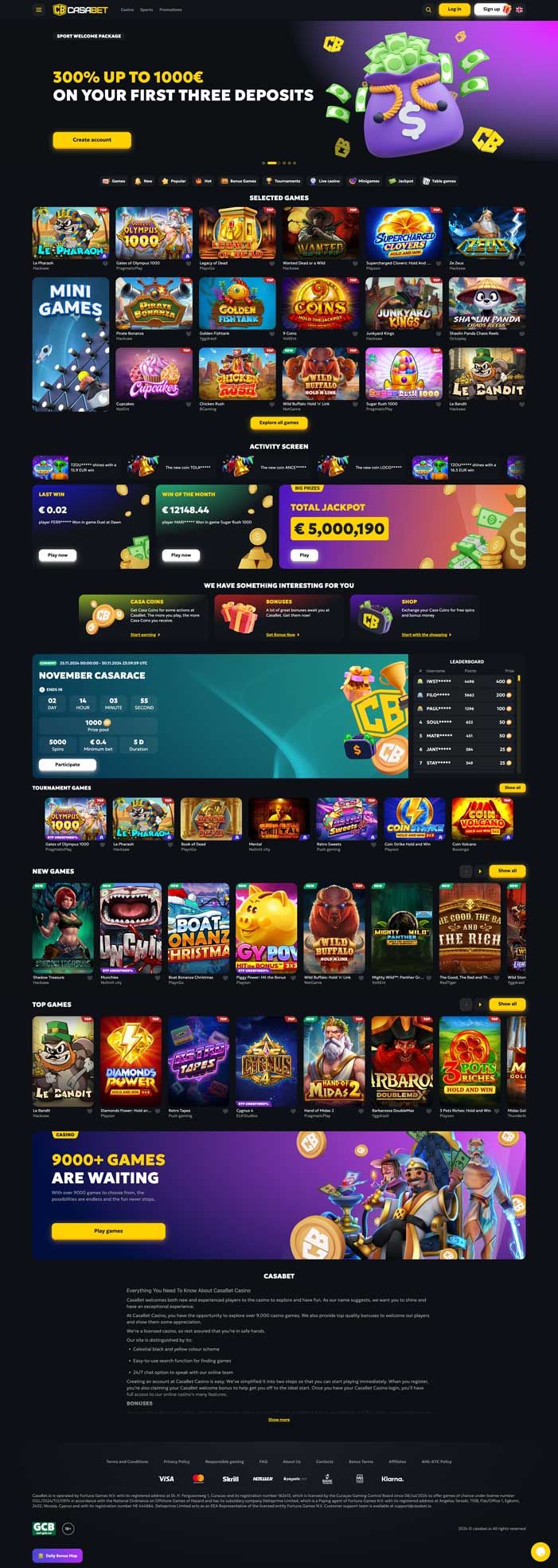 Zrzut ekranu CasaBet Casino