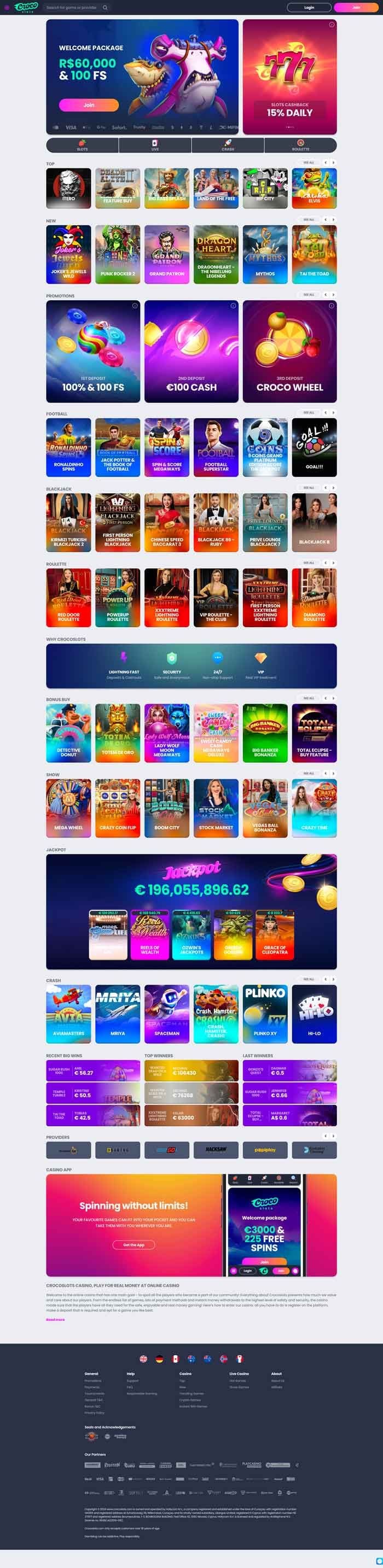 Zrzut ekranu CrocoSlots Casino