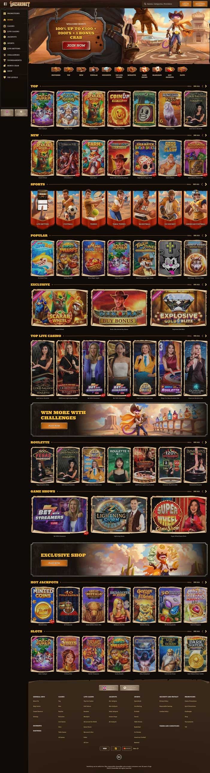 Zrzut ekranu Dazardbet Casino