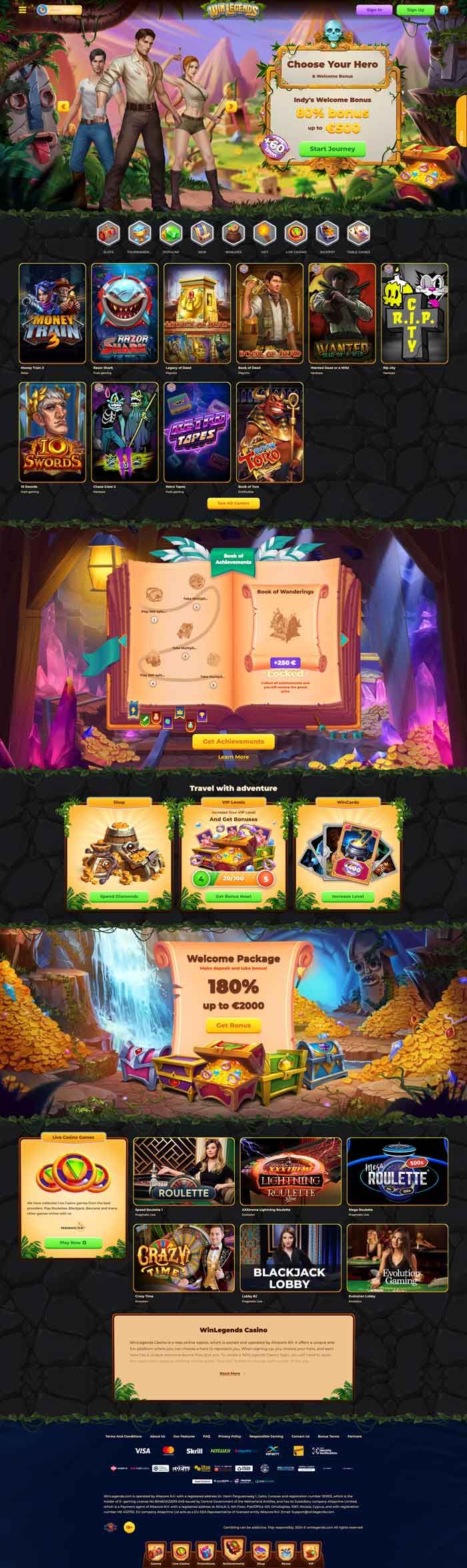 Zrzut ekranu WinLegends Casino