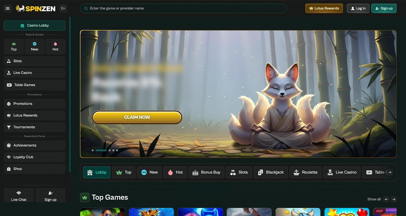 Zrzut ekranu New Spinzen Casino