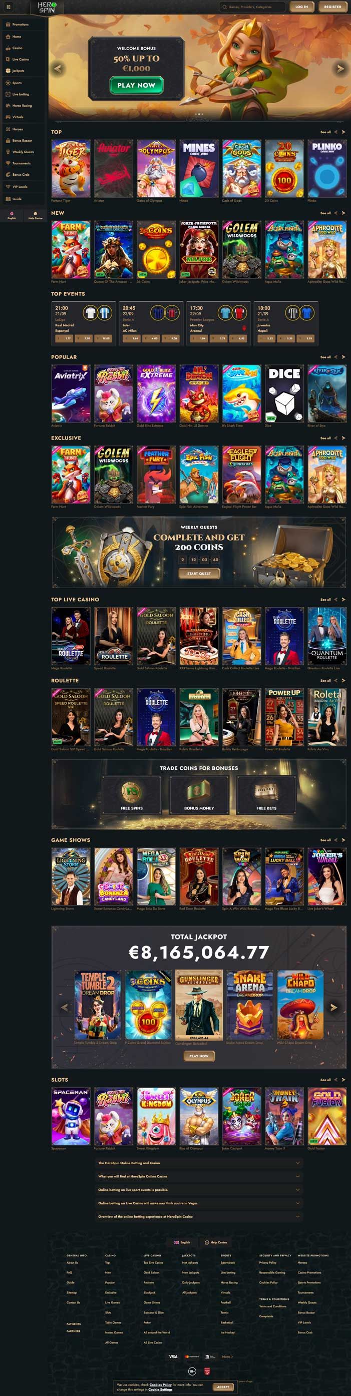 Zrzut ekranu HeroSpin Casino