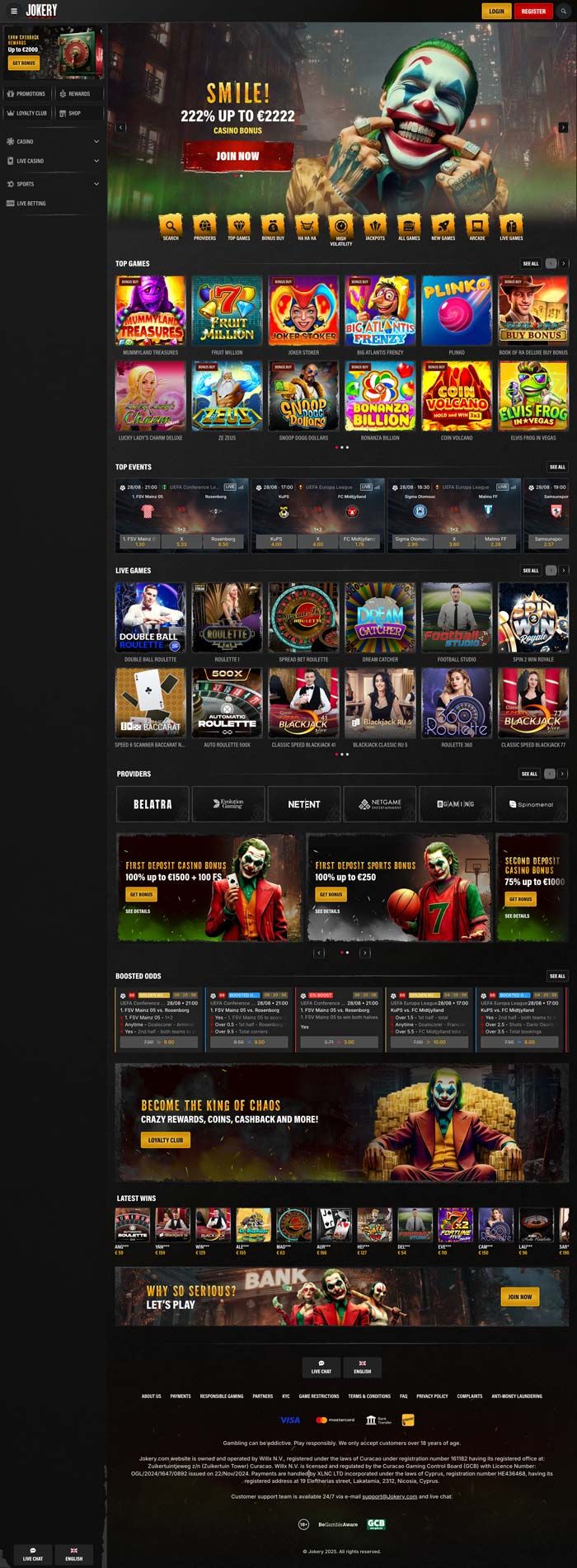 Zrzut ekranu Jokery Casino