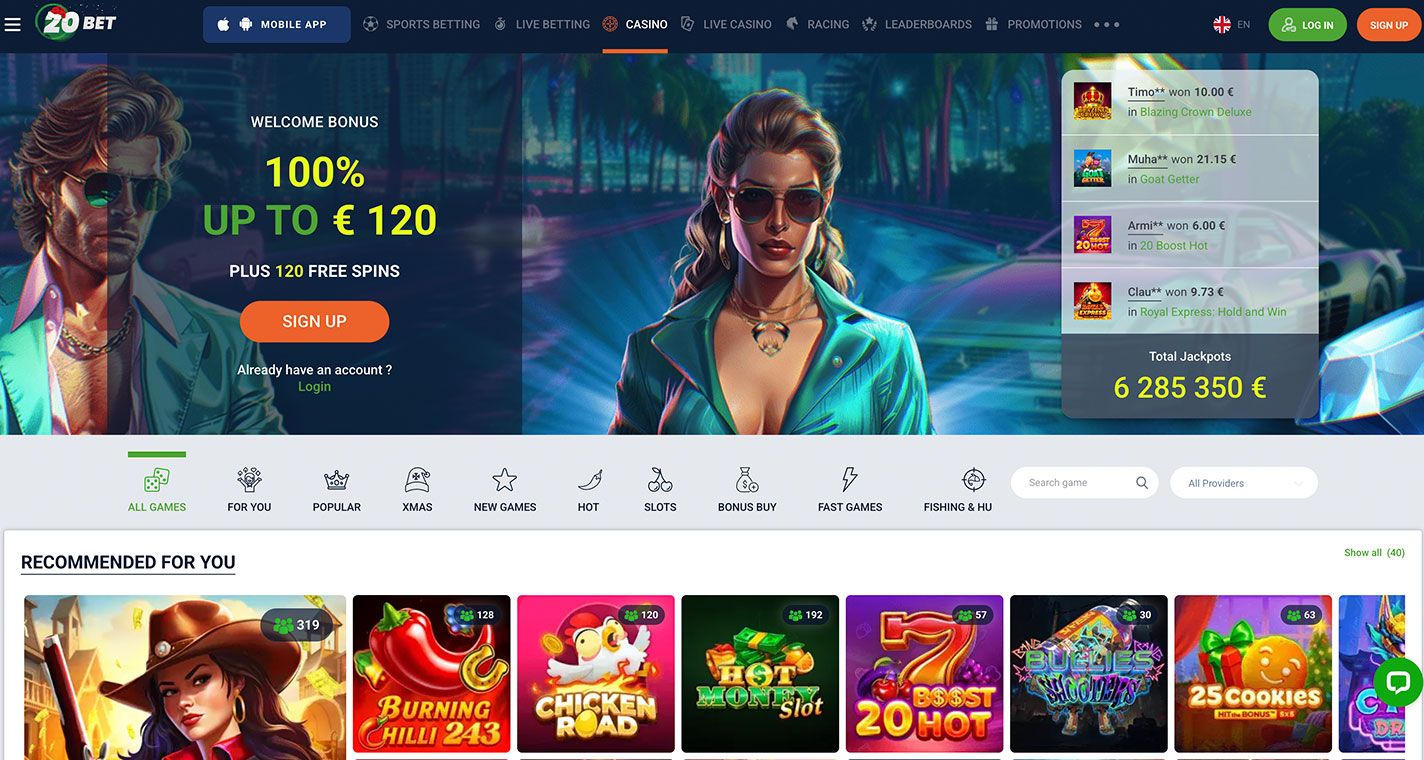 Zrzut ekranu Certified 20bet Casino