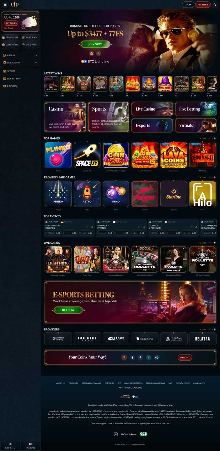 Zrzut ekranu VipCasino