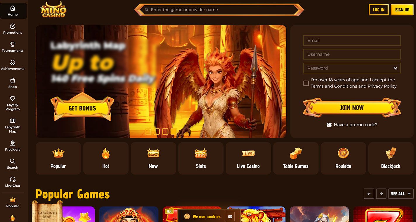 Zrzut ekranu New Mino Casino