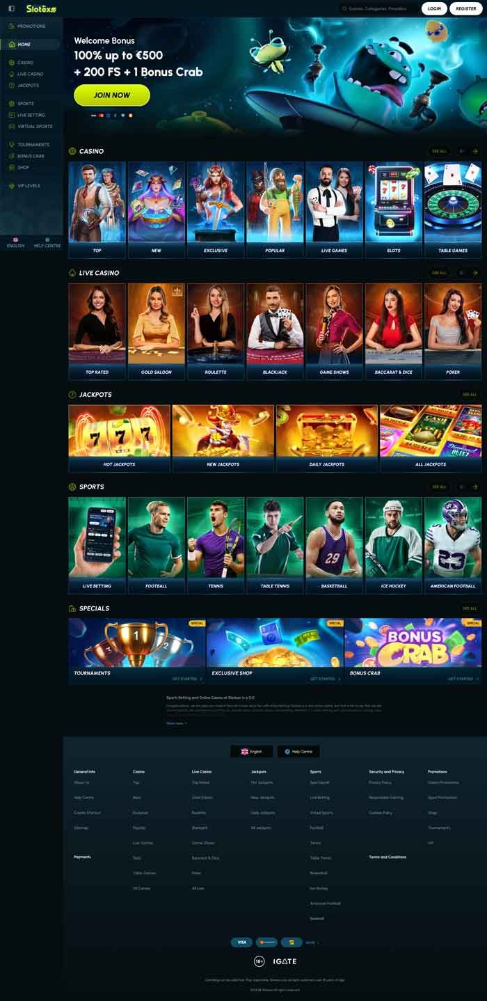 Zrzut ekranu Slotexo Casino