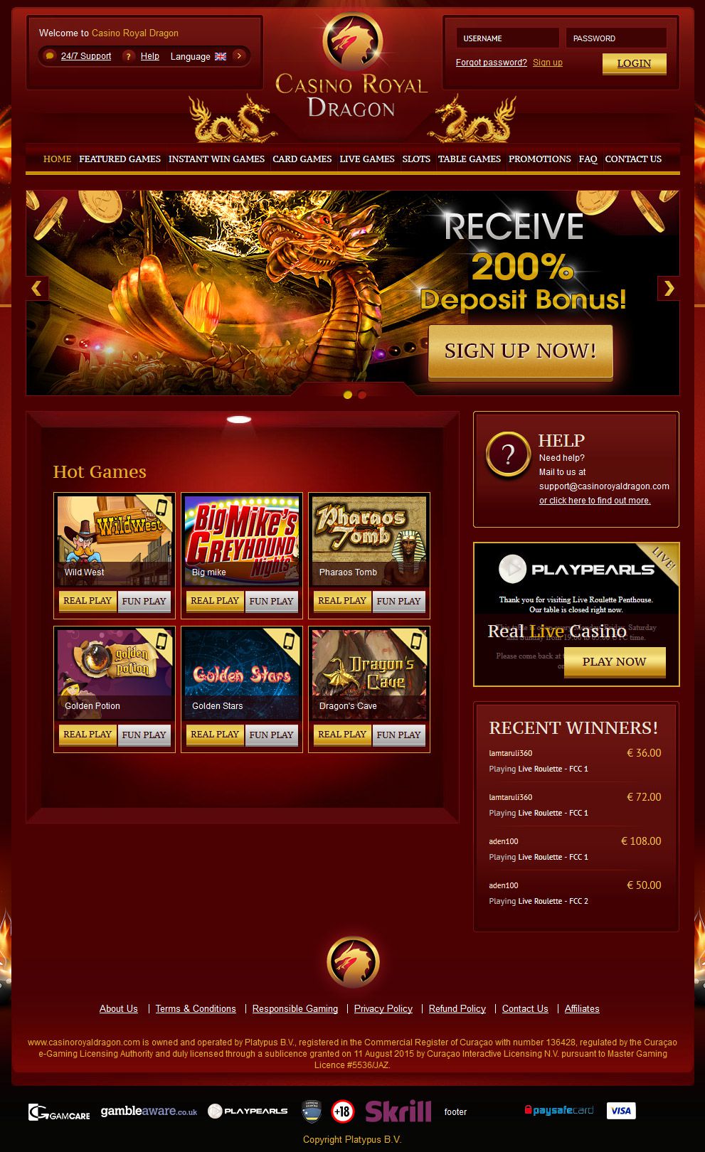 Zrzut ekranu Casino Royal Dragon