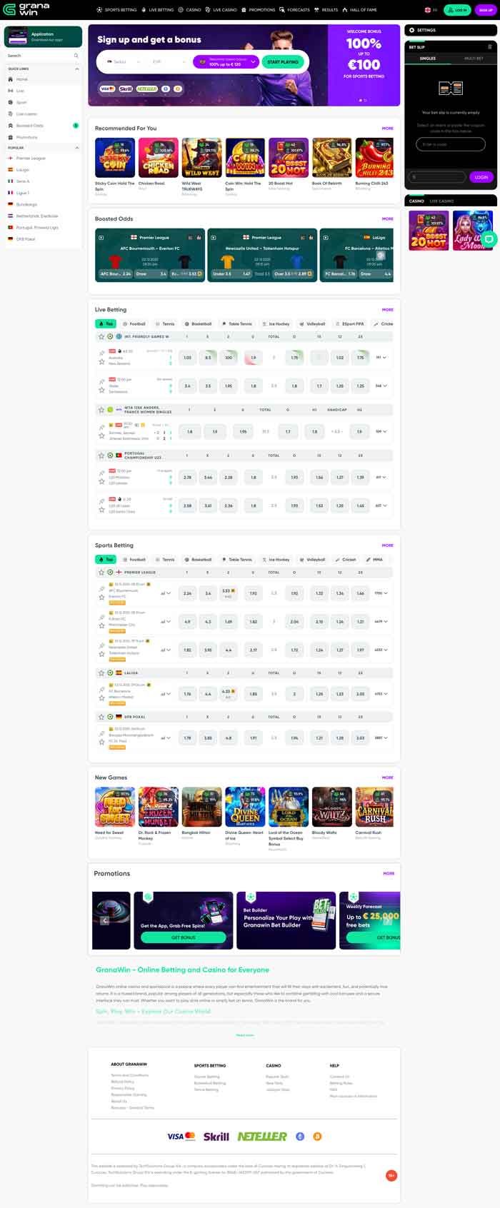 Zrzut ekranu GranaWin Casino