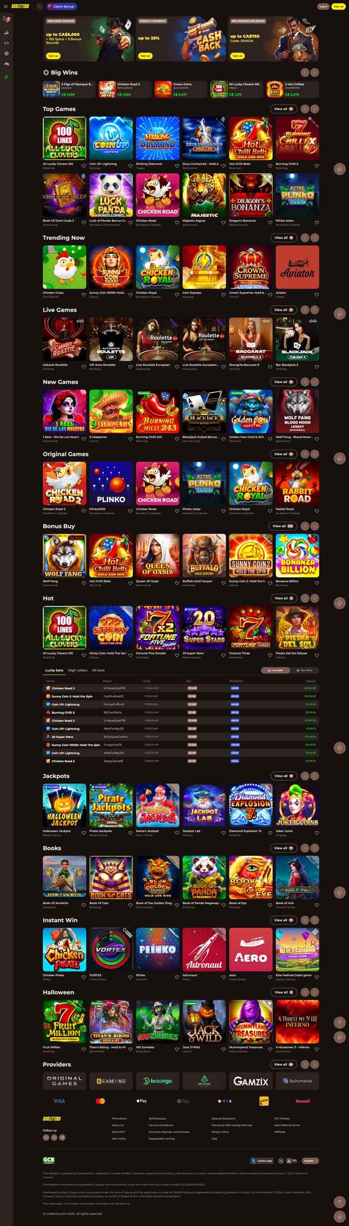 Zrzut ekranu Roulettino Casino