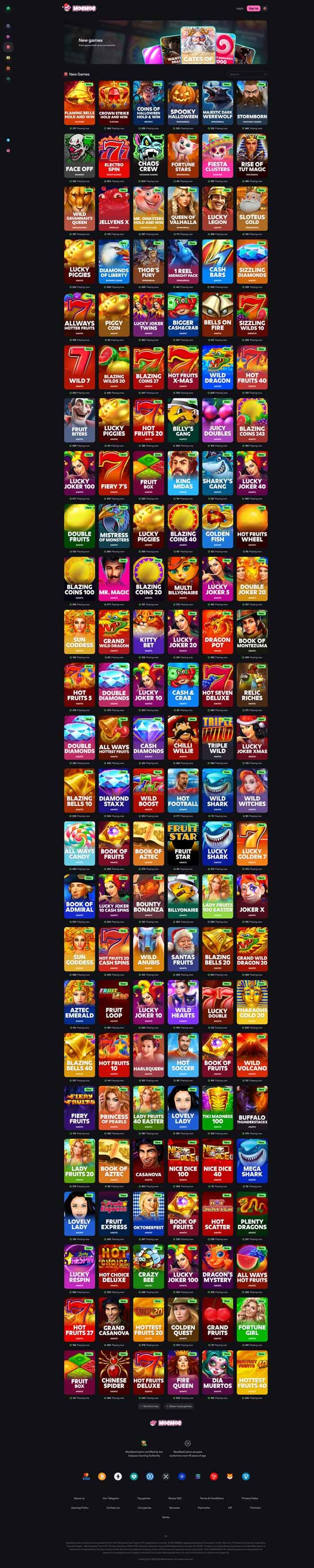Zrzut ekranu MoeMoe Casino
