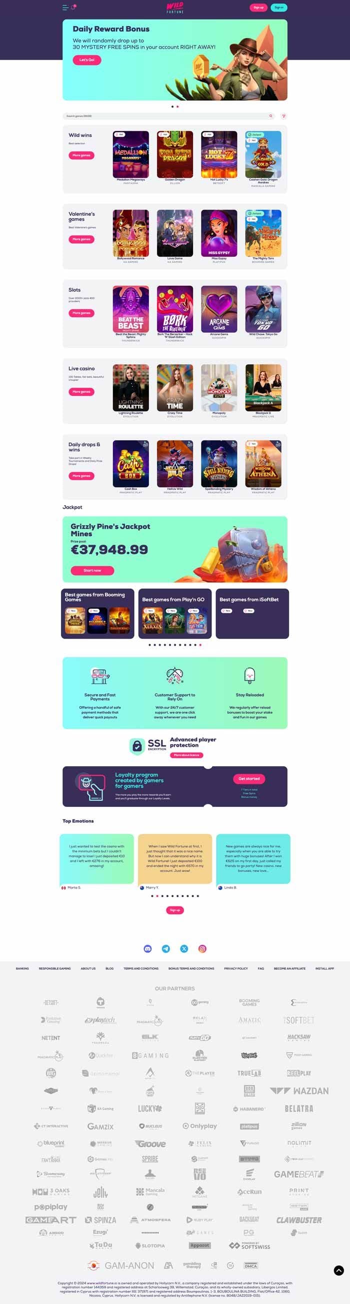 Zrzut ekranu Wildfortune.io Casino