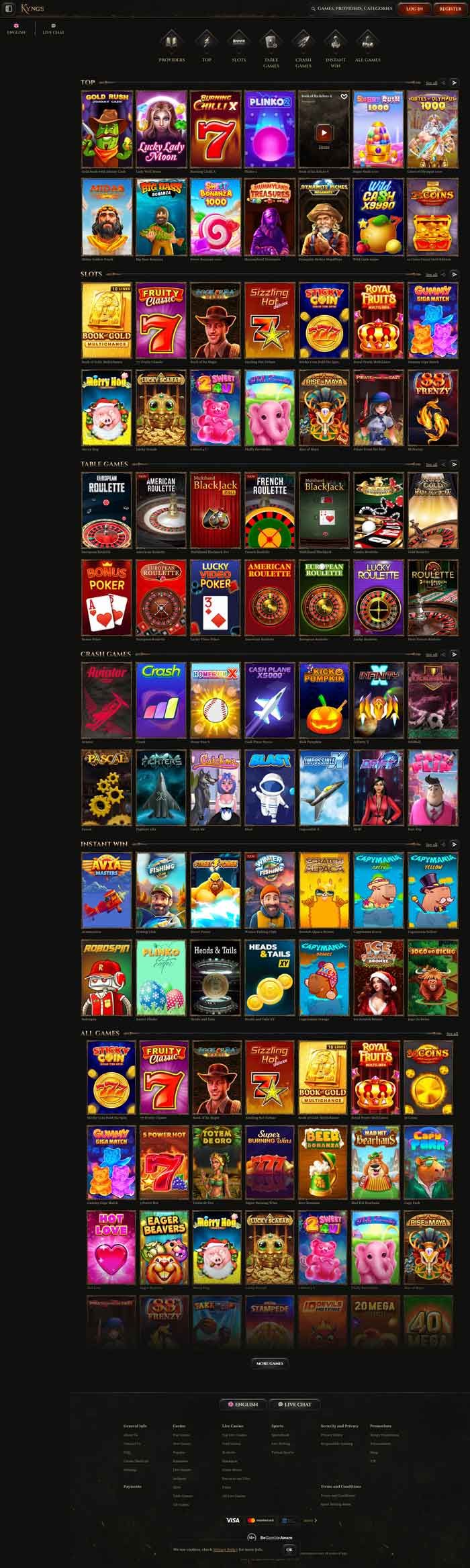Zrzut ekranu Kyngs Casino