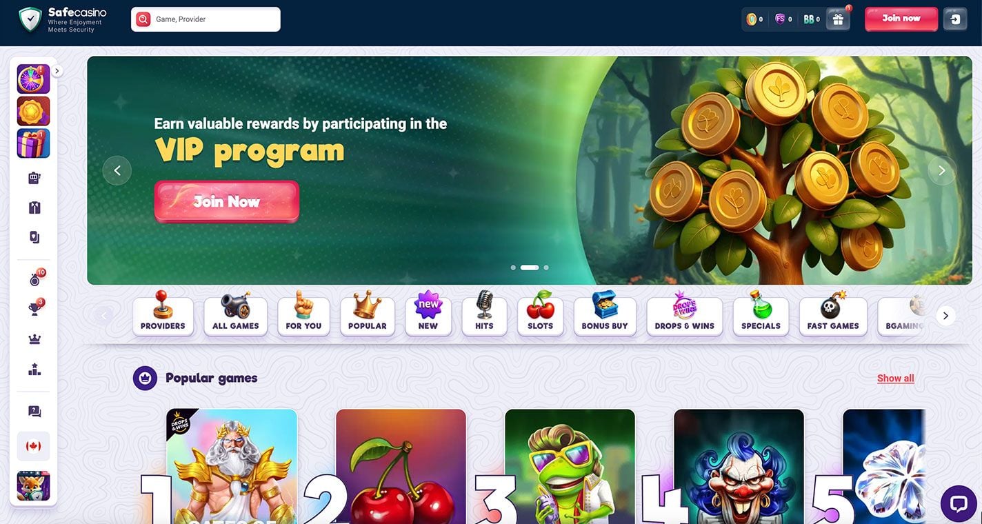 Zrzut ekranu SafeCasino