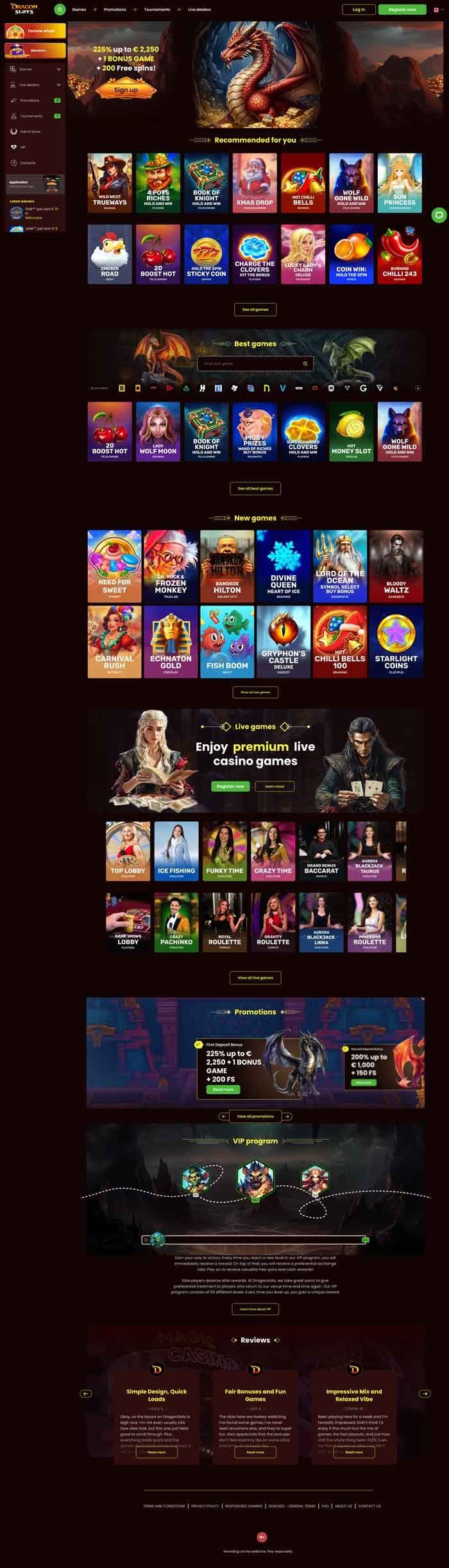 Zrzut ekranu Dragonslots Casino