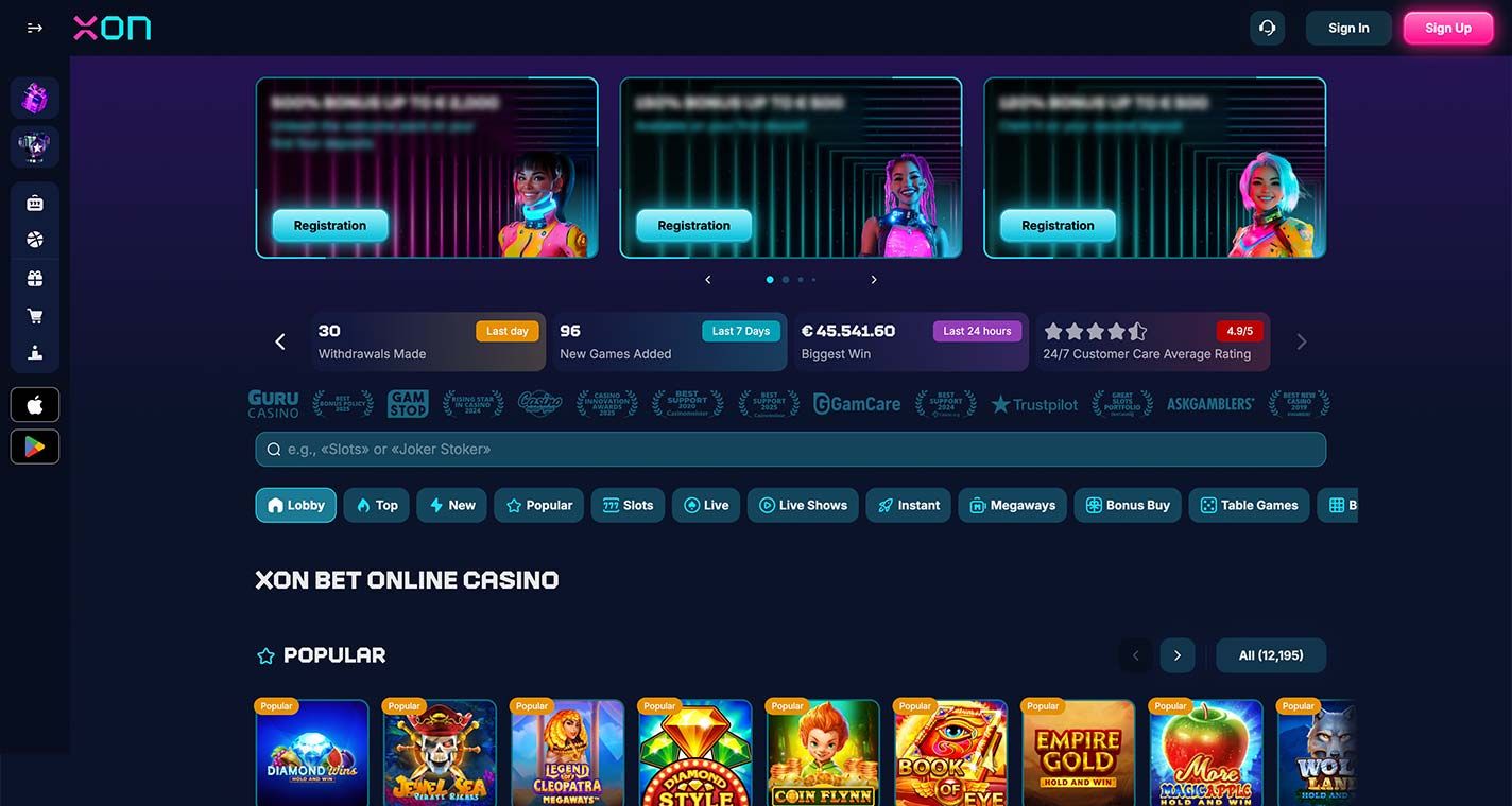 Zrzut ekranu Xon Bet Casino