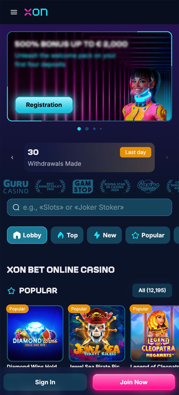 Zrzut ekranu Xon Bet Casino