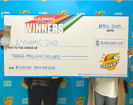 Father and daughter win $3 million in the Illinois Lottery.